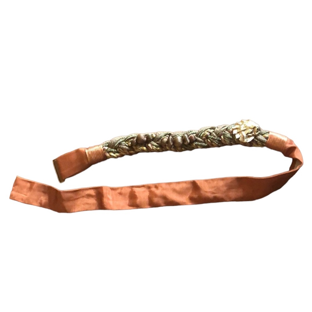 Carolyn Tanner Designs Women’s Antique Belt Woven with Shell detail burnt orange